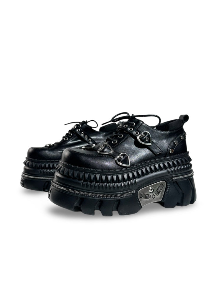 Heavy Metal Subculture Fashion Flats Short Loafers【s0000017375】