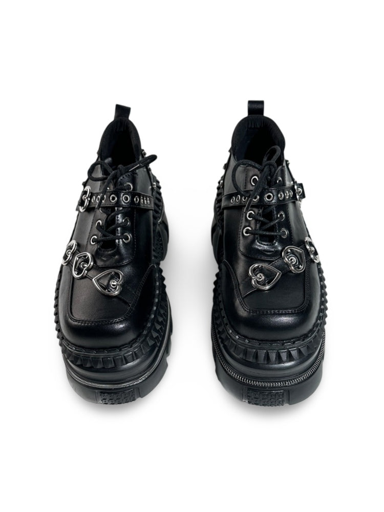 Heavy Metal Subculture Fashion Flats Short Loafers【s0000017375】