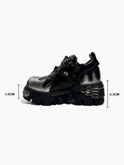 Flame Tank heavy Metal Subculture Unisex Niche Punk Platform Shoes【s0000017381】