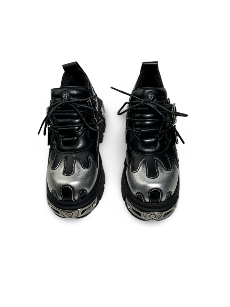 Flame Tank heavy Metal Subculture Unisex Niche Punk Platform Shoes【s0000017381】