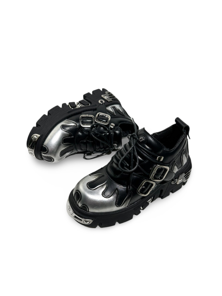 Flame Tank heavy Metal Subculture Unisex Niche Punk Platform Shoes【s0000017381】