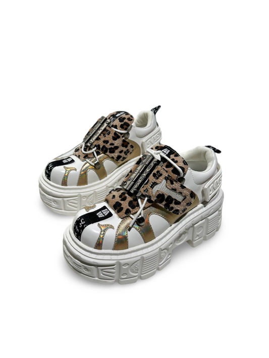 Subculture Leopard Print Lace-Up Platform Shoes【s0000017382】