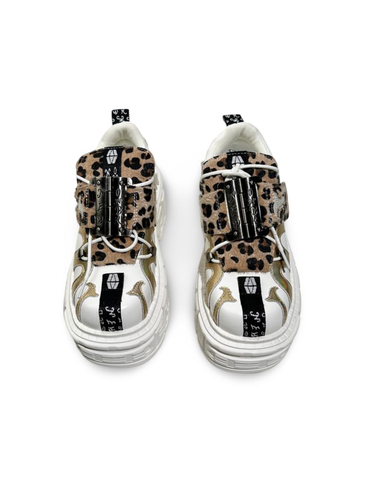 Subculture Leopard Print Lace-Up Platform Shoes【s0000017382】