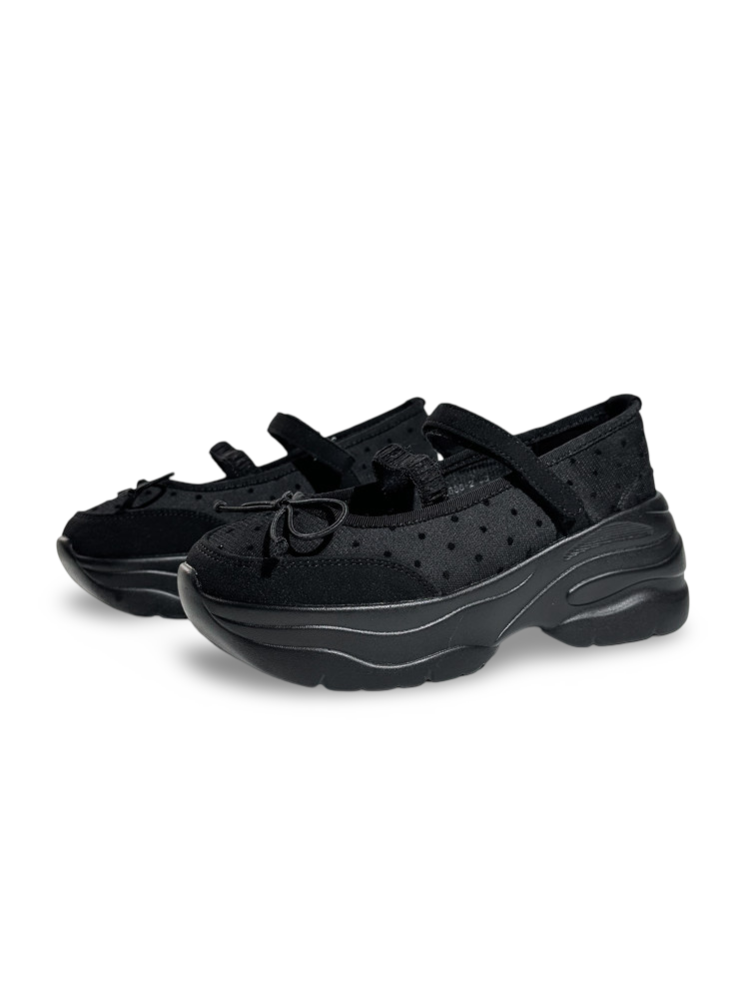 Thick Soled Platform Round-Toe Lace-Up Ballet Shoes【s0000017385】