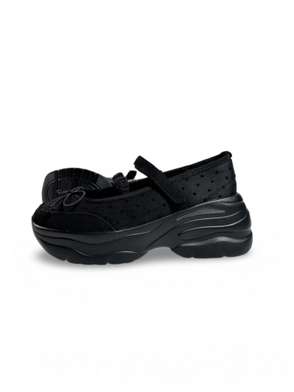 Thick Soled Platform Round-Toe Lace-Up Ballet Shoes【s0000017385】