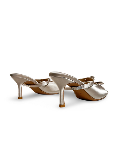 High Heels One-Strap Bow Square-Toe Sandals【s0000017386】