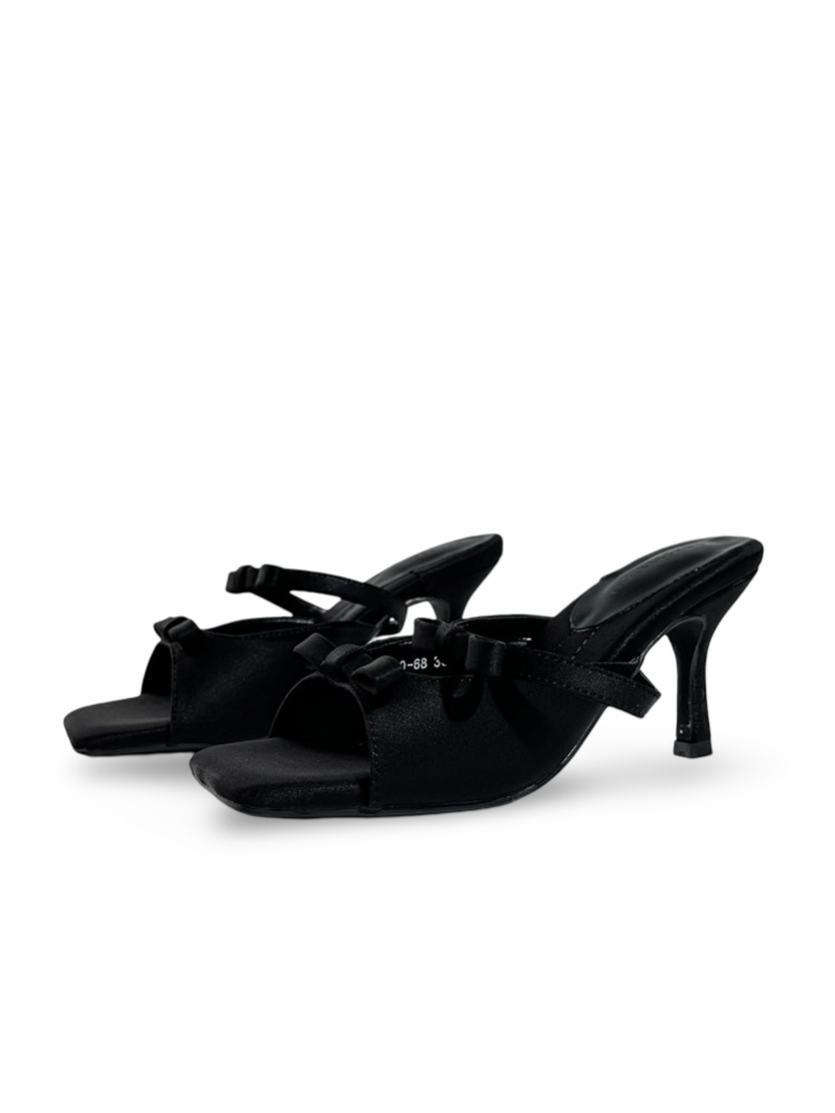 High Heels One-Strap Bow Square-Toe Sandals【s0000017386】