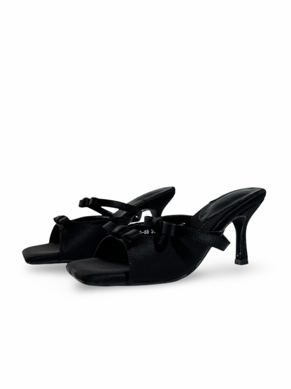 High Heels One-Strap Bow Square-Toe Sandals【s0000017386】