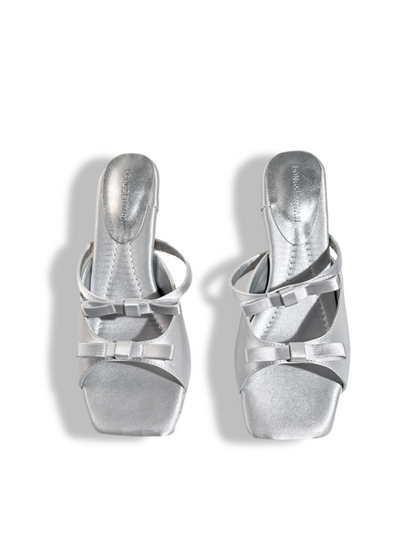 High Heels One-Strap Bow Square-Toe Sandals【s0000017386】