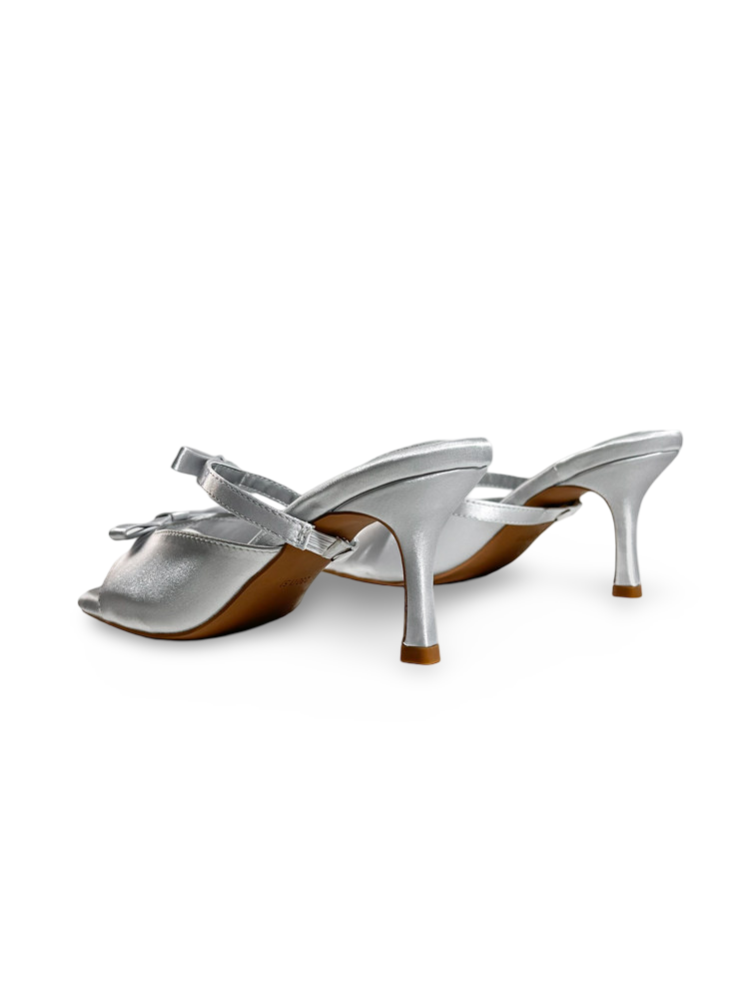 High Heels One-Strap Bow Square-Toe Sandals【s0000017386】