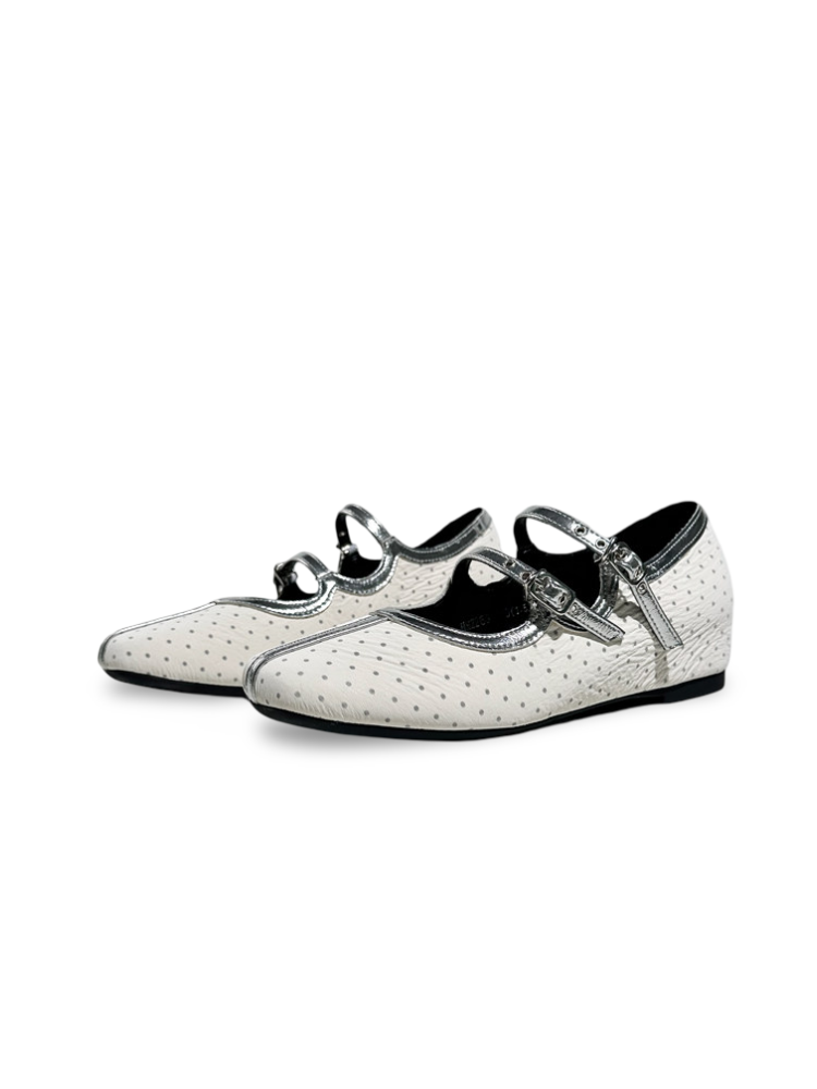 French Polka Dot Double Strap Mary Jane Shoes【s0000017387】