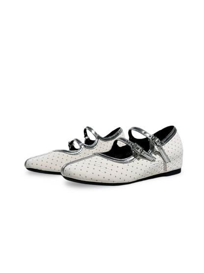 French Polka Dot Double Strap Mary Jane Shoes【s0000017387】