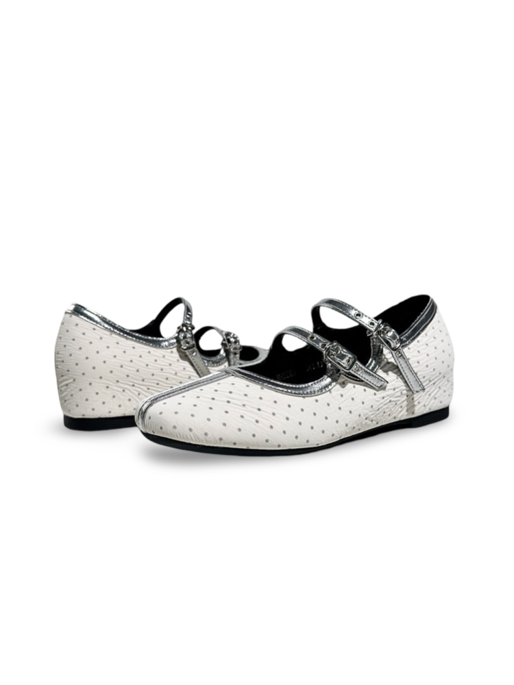 French Polka Dot Double Strap Mary Jane Shoes【s0000017387】