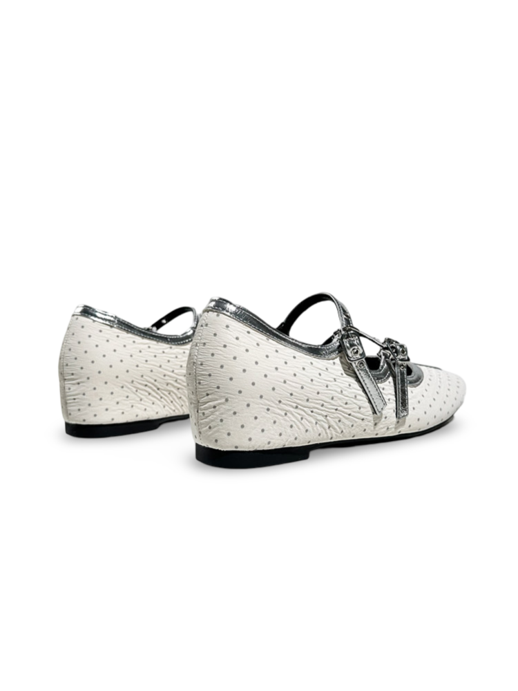 French Polka Dot Double Strap Mary Jane Shoes【s0000017387】