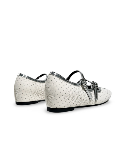 French Polka Dot Double Strap Mary Jane Shoes【s0000017387】