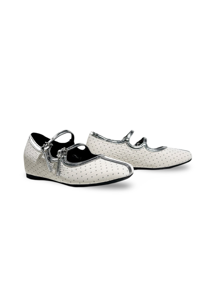 French Polka Dot Double Strap Mary Jane Shoes【s0000017387】