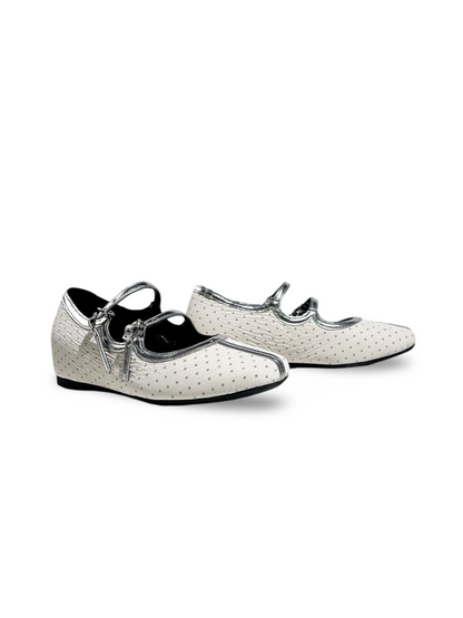 French Polka Dot Double Strap Mary Jane Shoes【s0000017387】