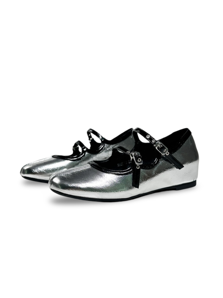 French Polka Dot Double Strap Mary Jane Shoes【s0000017387】