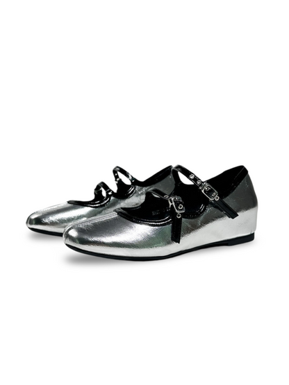 French Polka Dot Double Strap Mary Jane Shoes【s0000017387】