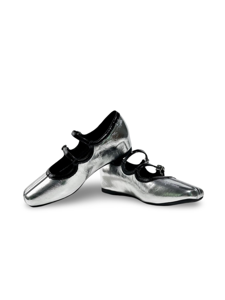 French Polka Dot Double Strap Mary Jane Shoes【s0000017387】