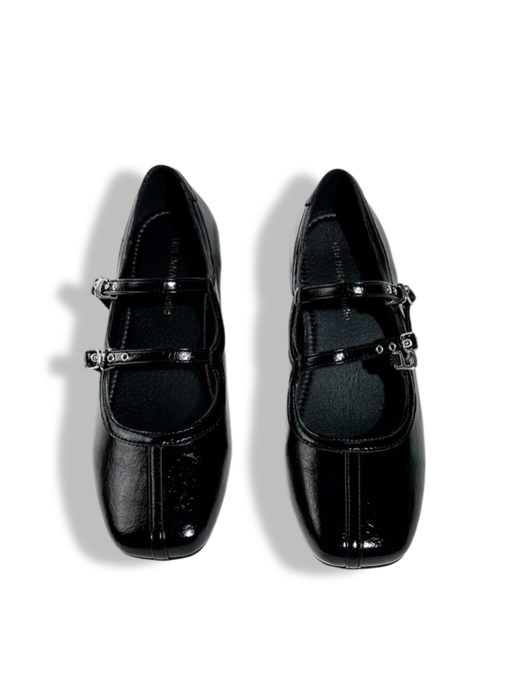 French Polka Dot Double Strap Mary Jane Shoes【s0000017387】