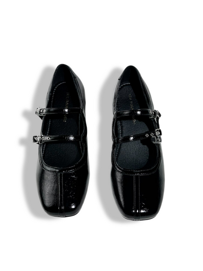 French Polka Dot Double Strap Mary Jane Shoes【s0000017387】