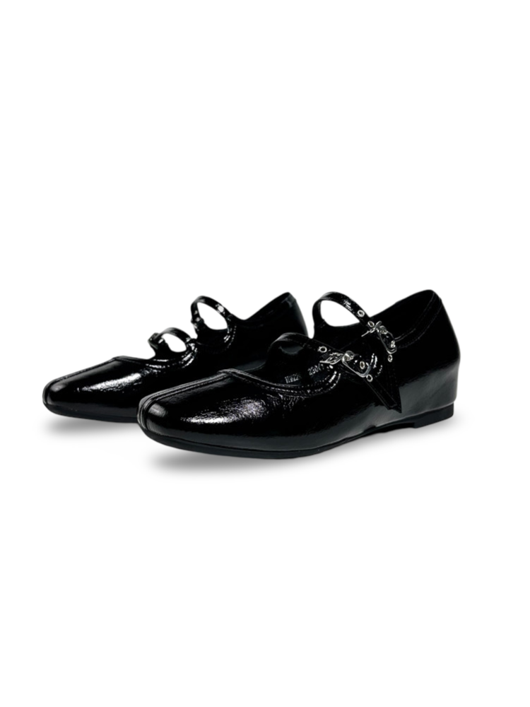 French Polka Dot Double Strap Mary Jane Shoes【s0000017387】