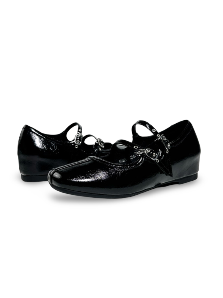 French Polka Dot Double Strap Mary Jane Shoes【s0000017387】