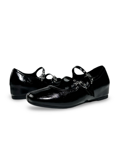 French Polka Dot Double Strap Mary Jane Shoes【s0000017387】