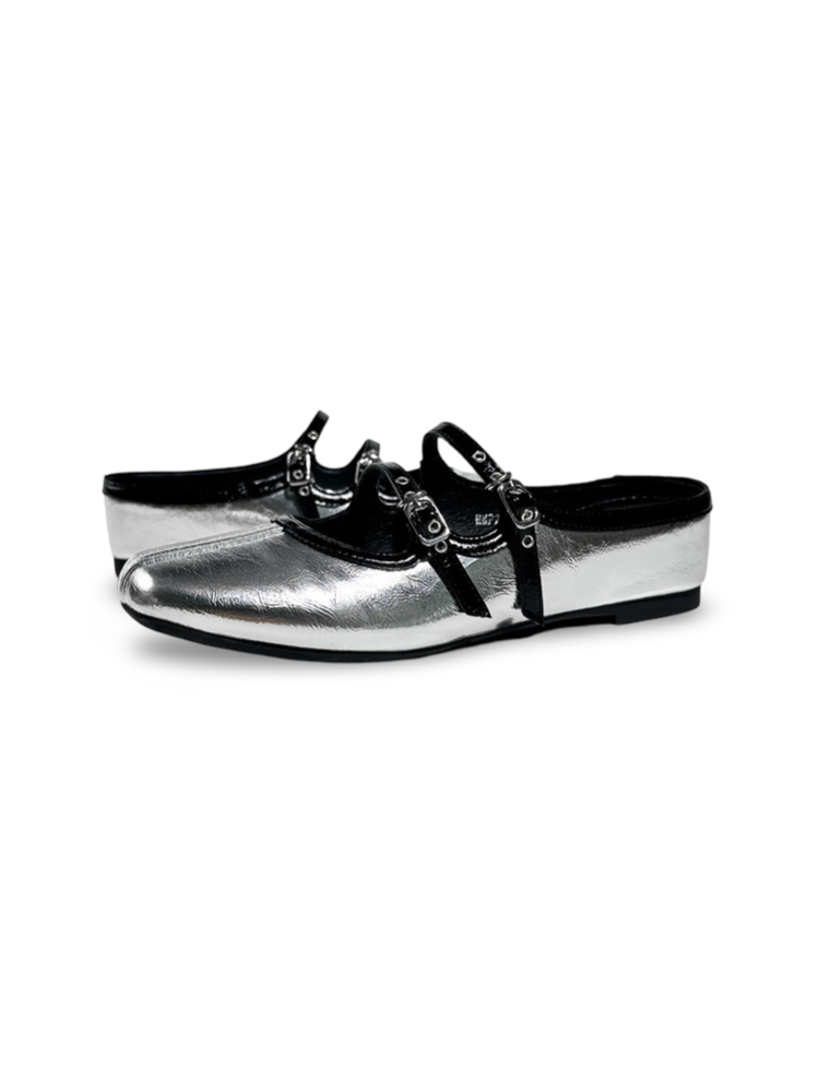 Polka Dot Flat-Strap Half-Slip Mary Jane Shoes【s0000017388】