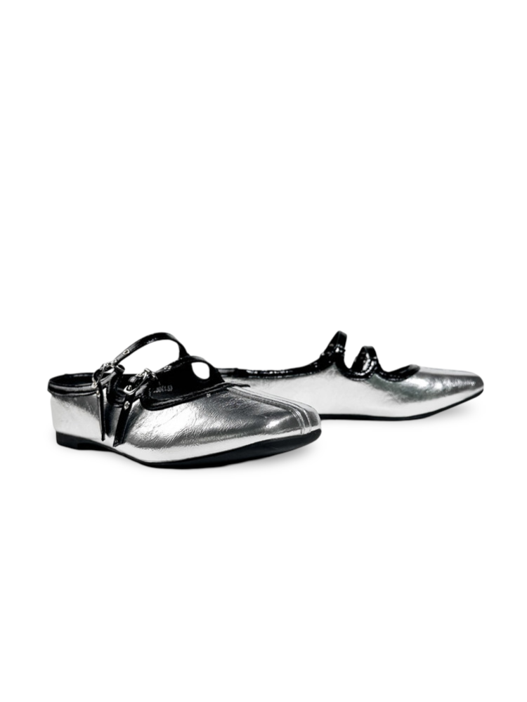 Polka Dot Flat-Strap Half-Slip Mary Jane Shoes【s0000017388】