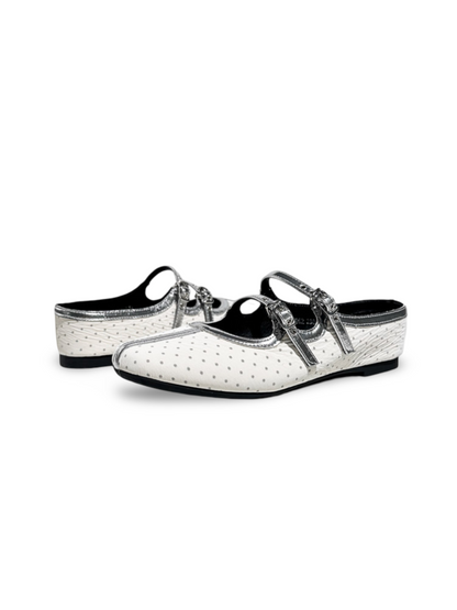 Polka Dot Flat-Strap Half-Slip Mary Jane Shoes【s0000017388】