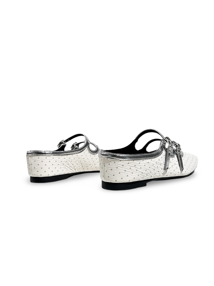 Polka Dot Flat-Strap Half-Slip Mary Jane Shoes【s0000017388】