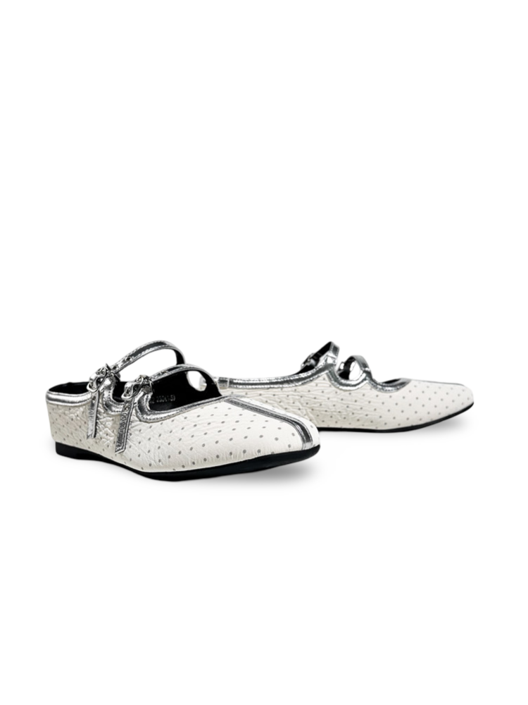Polka Dot Flat-Strap Half-Slip Mary Jane Shoes【s0000017388】