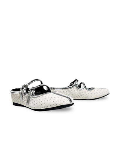 Polka Dot Flat-Strap Half-Slip Mary Jane Shoes【s0000017388】