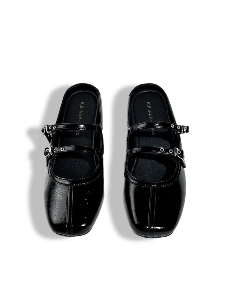 Polka Dot Flat-Strap Half-Slip Mary Jane Shoes【s0000017388】
