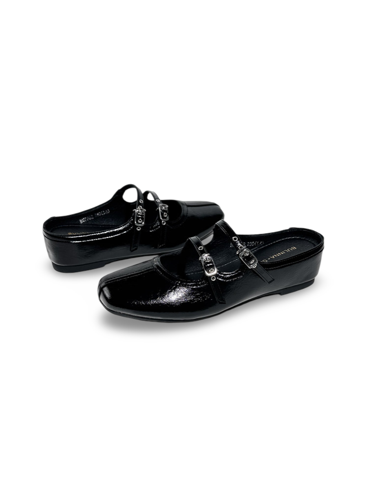 Polka Dot Flat-Strap Half-Slip Mary Jane Shoes【s0000017388】