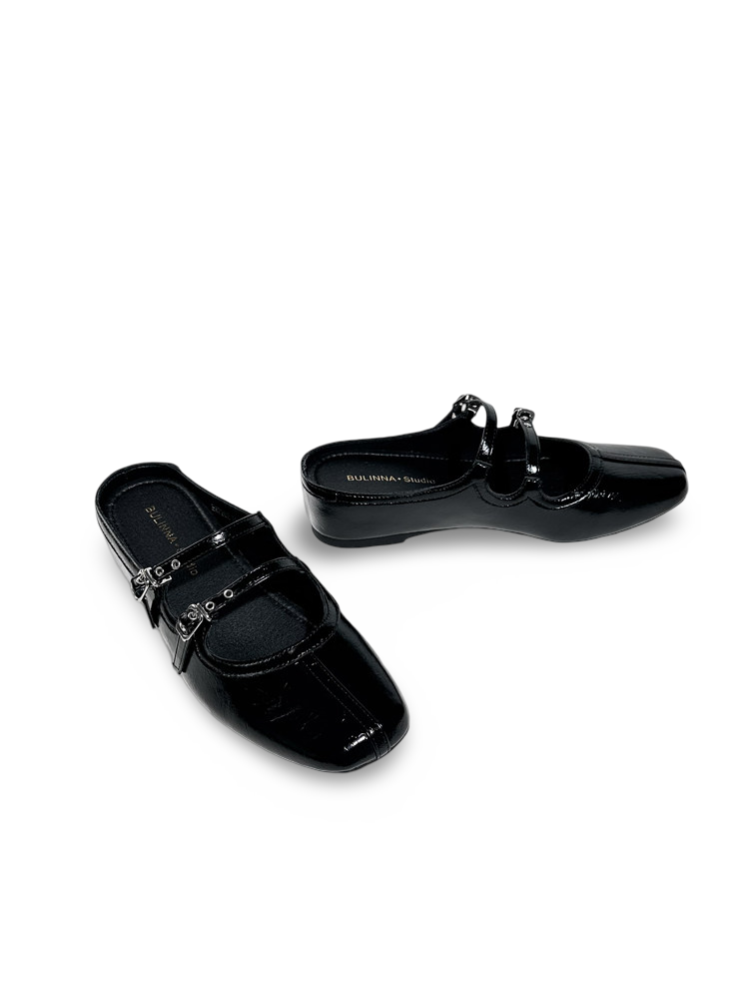 Polka Dot Flat-Strap Half-Slip Mary Jane Shoes【s0000017388】
