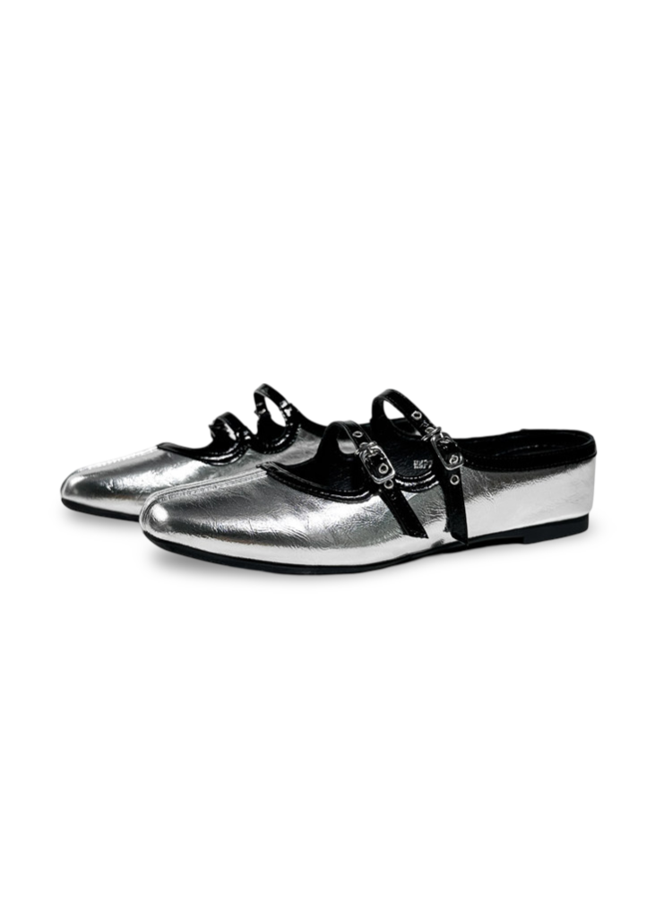 Polka Dot Flat-Strap Half-Slip Mary Jane Shoes【s0000017388】