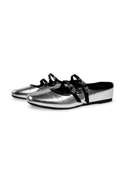 Polka Dot Flat-Strap Half-Slip Mary Jane Shoes【s0000017388】