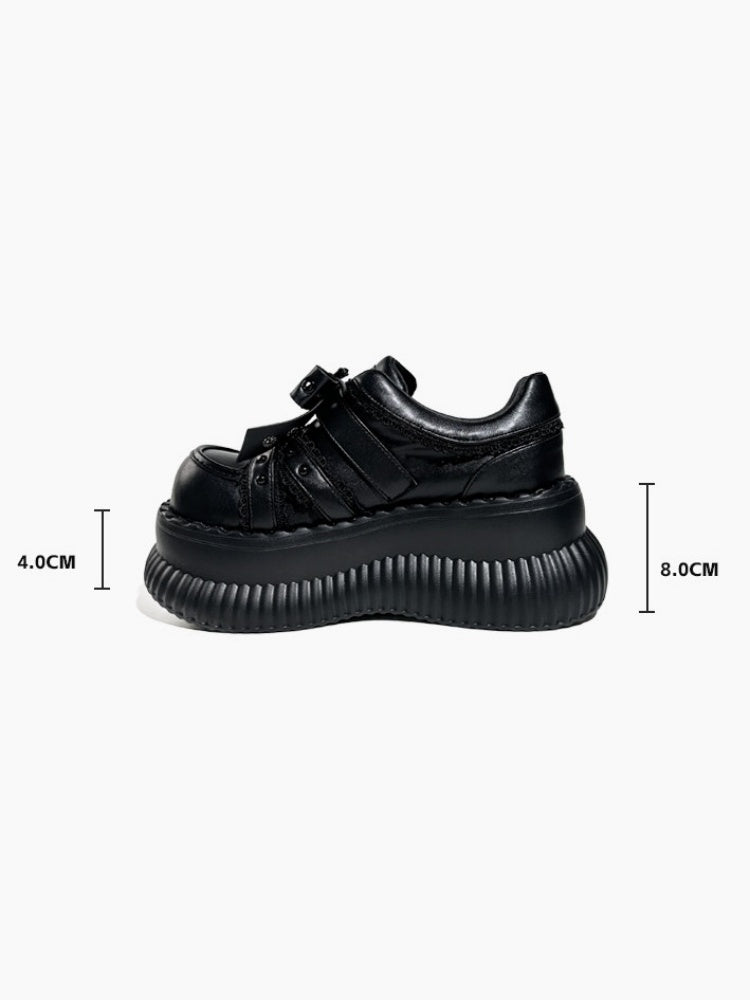 Dark Heavy-Duty LoIita Gothic Punk Leather Platform Shoes【s0000017393】