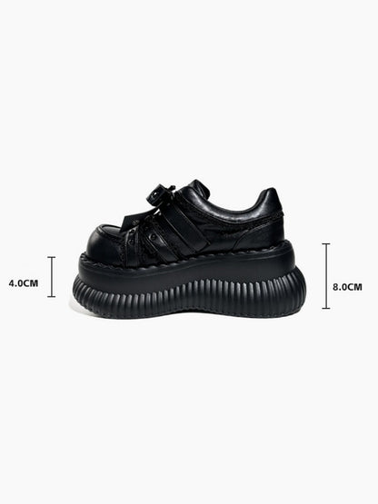 Dark Heavy-Duty LoIita Gothic Punk Leather Platform Shoes【s0000017393】