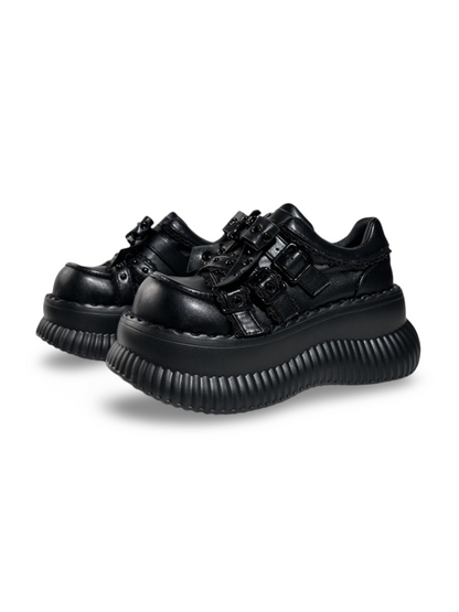 Dark Heavy-Duty LoIita Gothic Punk Leather Platform Shoes【s0000017393】