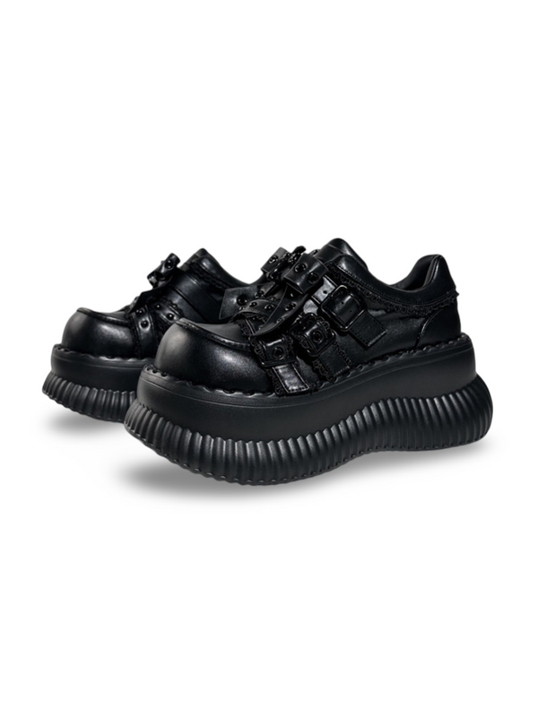 Dark Heavy-Duty LoIita Gothic Punk Leather Platform Shoes【s0000017393】