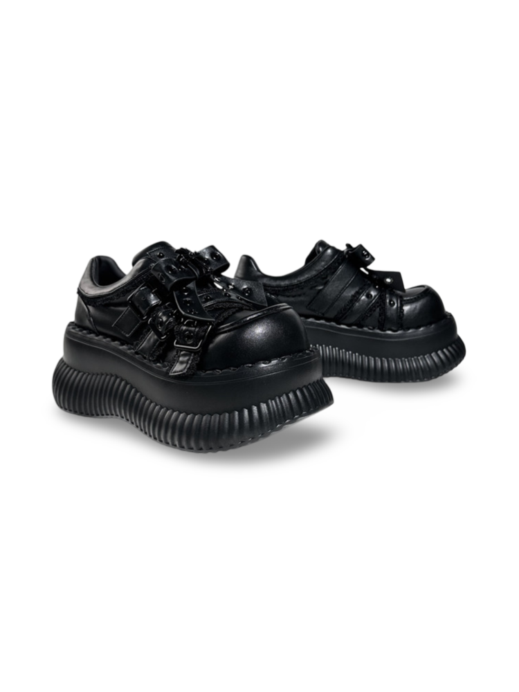 Dark Heavy-Duty LoIita Gothic Punk Leather Platform Shoes【s0000017393】