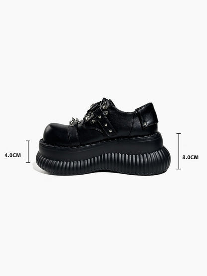 Spider-Motif Studded Belt Platform Shoes【s0000017395】