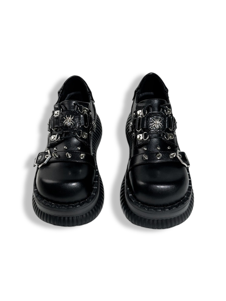 Spider-Motif Studded Belt Platform Shoes【s0000017395】