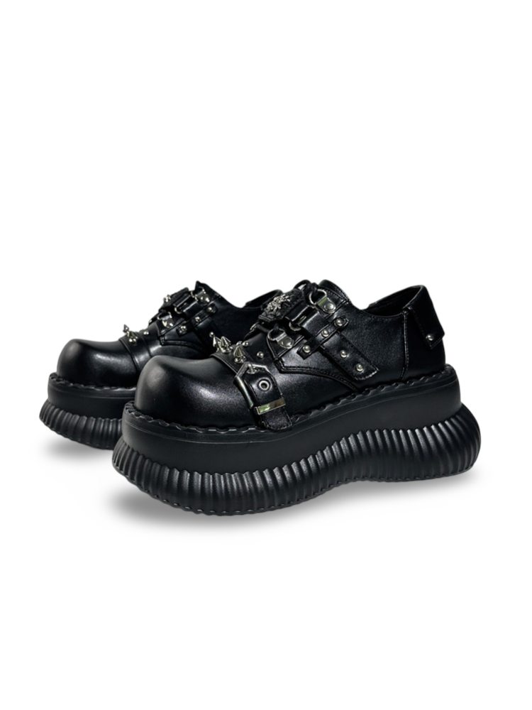 Spider-Motif Studded Belt Platform Shoes【s0000017395】