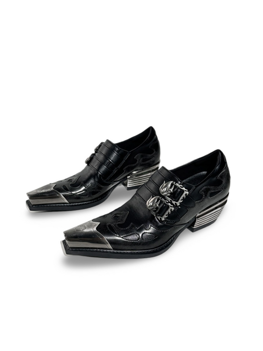 Unisex Heavy Metal Dark Industry Derby Leather Shoes【s0000017397】