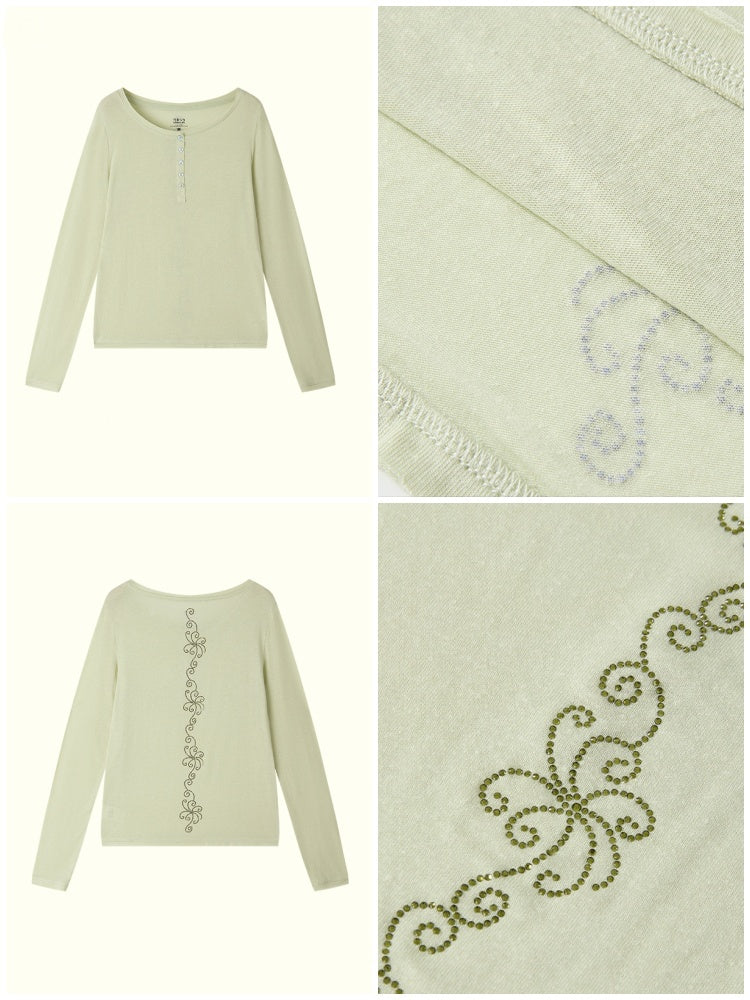 Henry-Collar Cover-Up T-Shirts & Sea Print Bikini【s0000017556】
